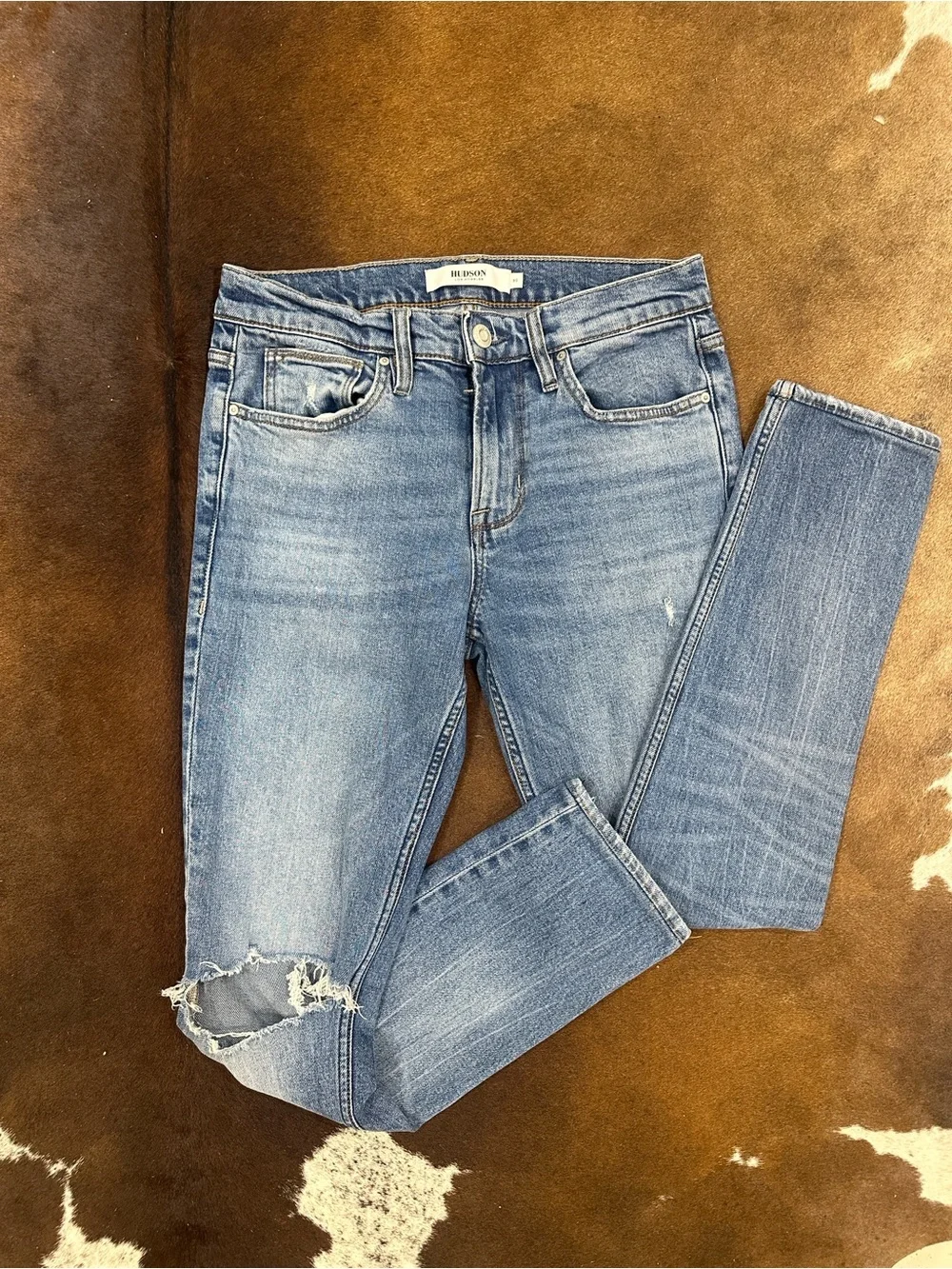 Hudson Jeans Light Blue Skinny Distressed Jeans